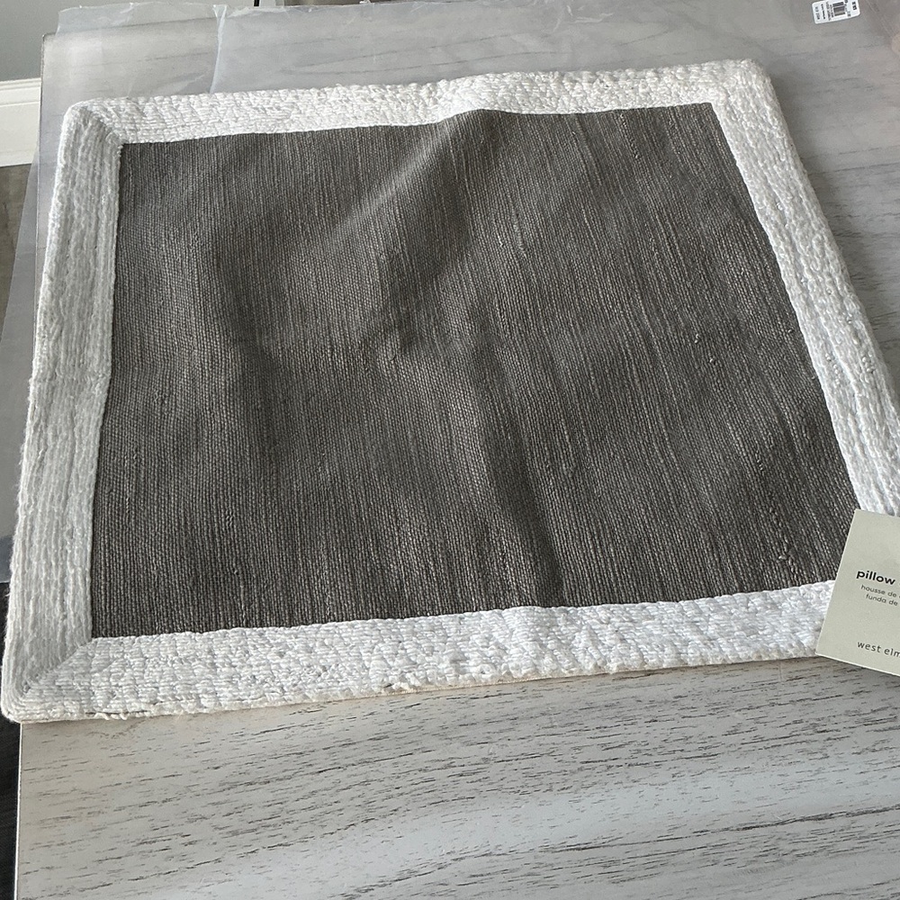 2 West Elm Gray and White Pillow Covers NWT